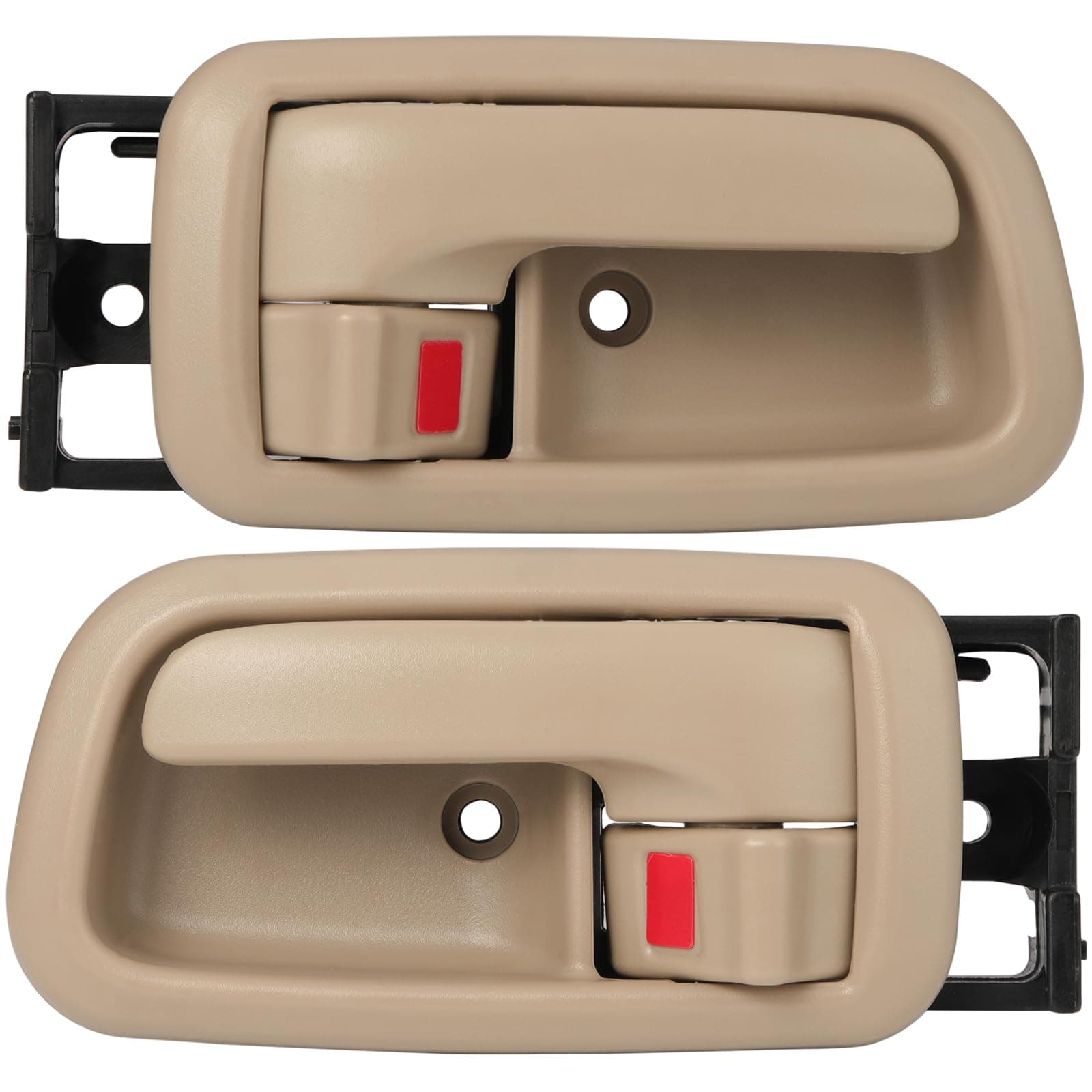 Interior Door Handles W/Bezel (Pair), Beige, Front Left Driver & Right Passenger for Toyota Tundra (Standard/Extended Cabs ONLY) 2000 2001 2002 2003 2004 2005 2006