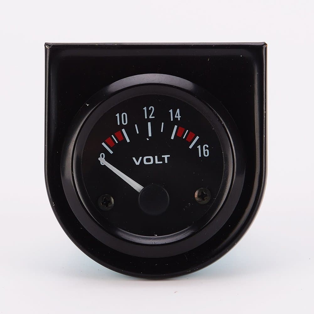 Universal pointer12v 2" 52mm Volt Voltage Meter Gauge Voltmeter Car Auto Measure Range 8-16v LED Light dial Black