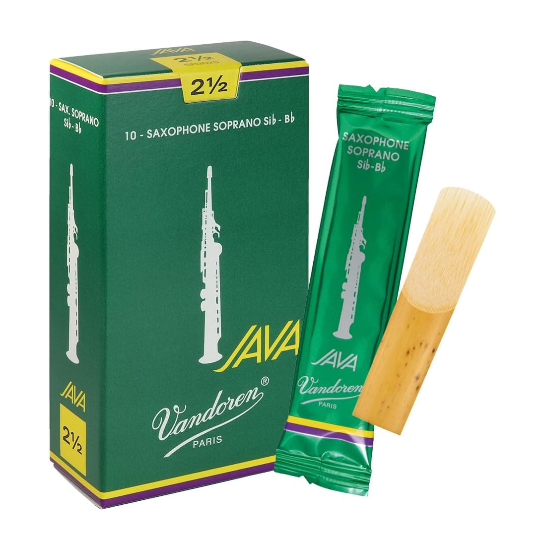 SR3025 Soprano Sax JAVA Reeds Strength 2.5; Box of 10