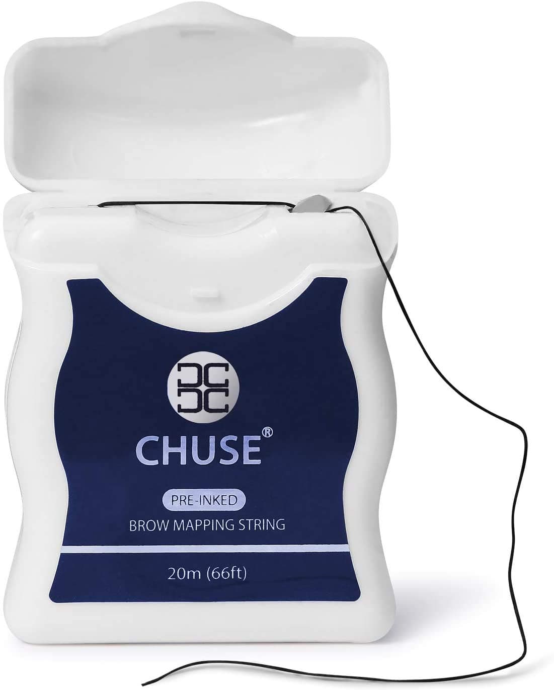 CHUSE Brow Mapping String for Microblading - Pre-Inked - 66ft (20m) -1 mm Fine Bamboo Charcoal Thread