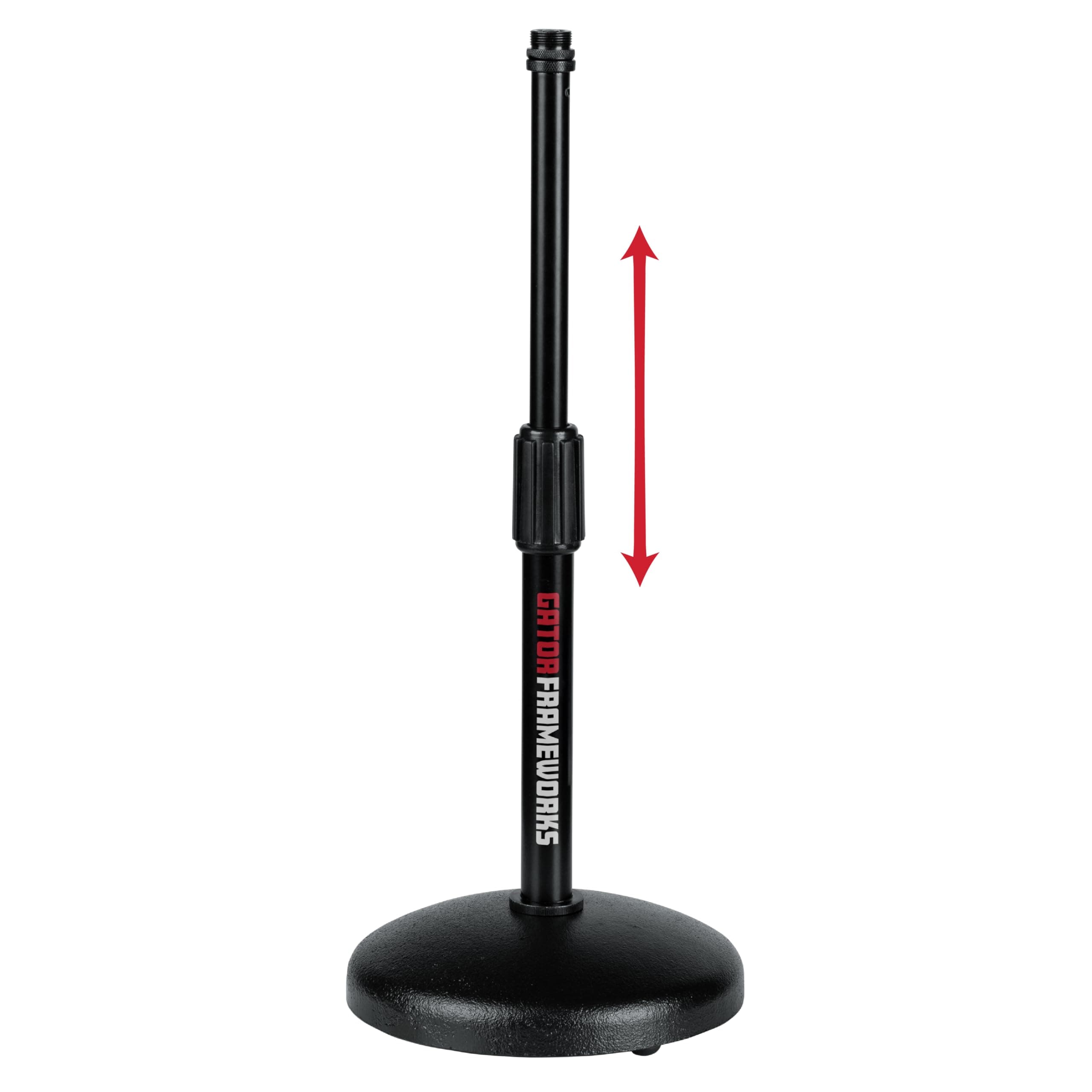 Gator Frameworks Desktop Microphone Stand with Round Weighted Base & Adjustable Height (GFW-MIC-0501)