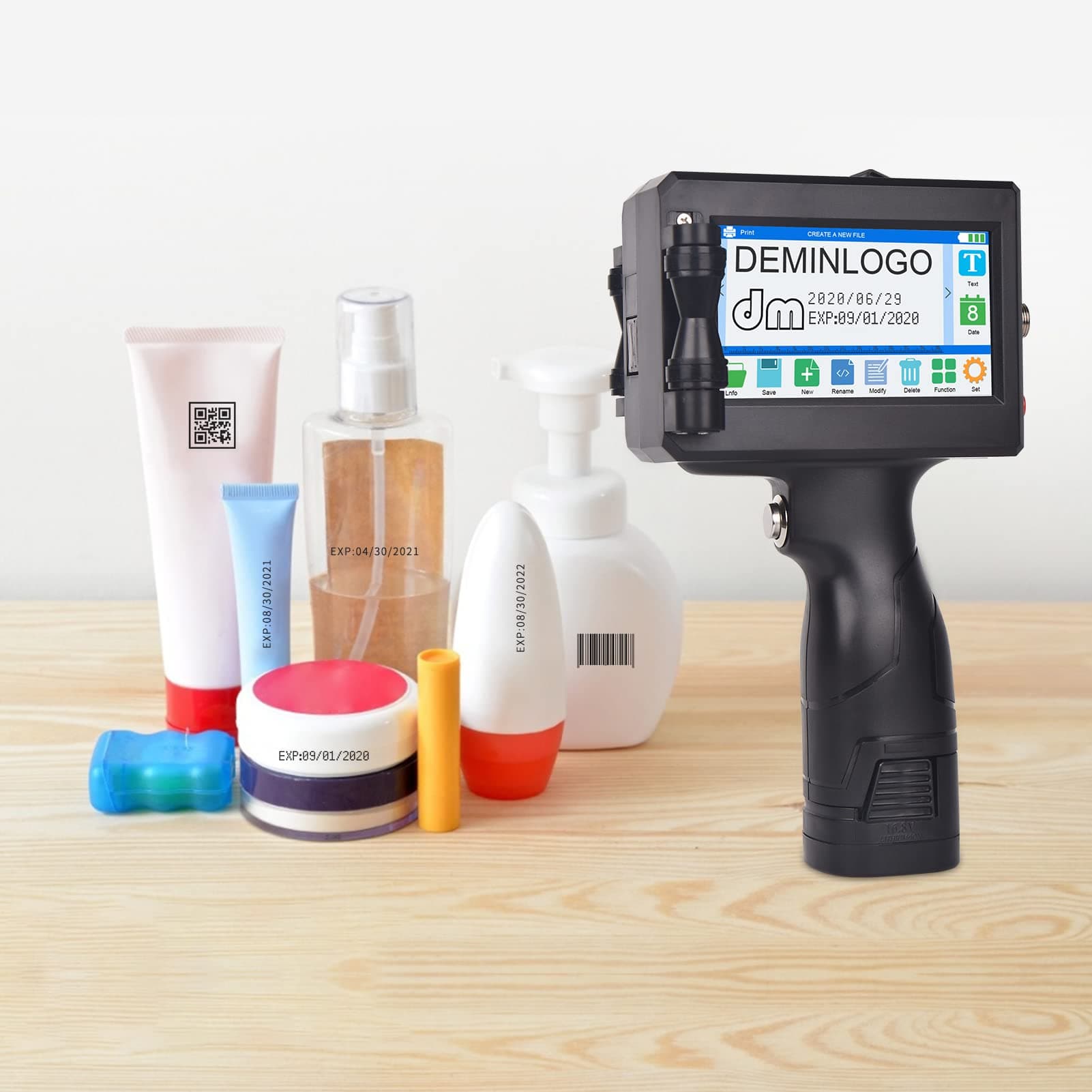 Eacam Handheld Printer Portable Inkjet Printer High Definition Inkjet Code Printer with 4.3 Inch LED Touchscreen Quick-Drying Ink Cartridge for Label/Production Date/Barcode/Trademark/Logo etc