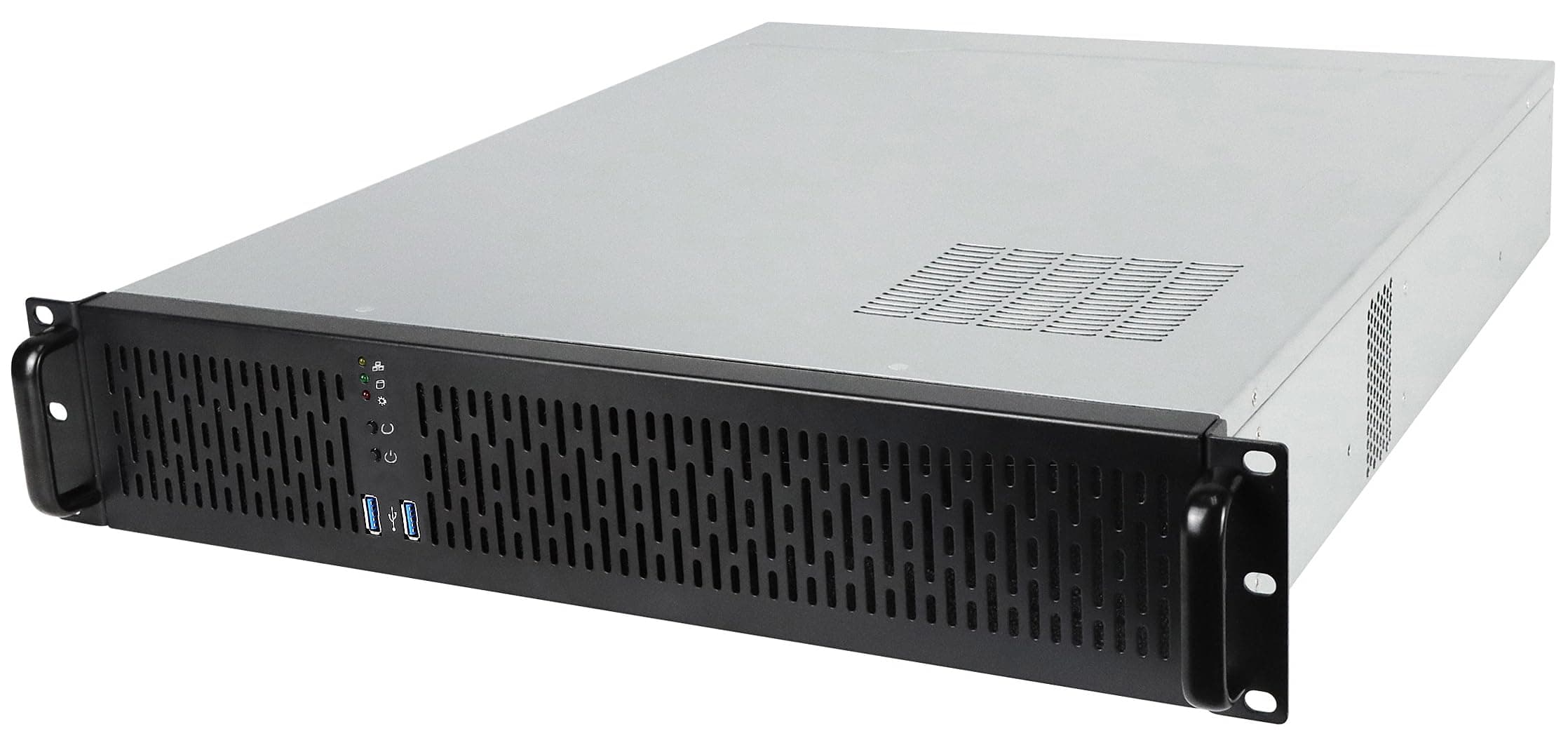 2U Server Chassis Rackmount Case, 4X 3.5 Bays, 2X 2.5 Devices, ATX Compatible, Up to 4X 80mm Fans, 2X USB 3.0, Silver/Black - RSV-Z2850U