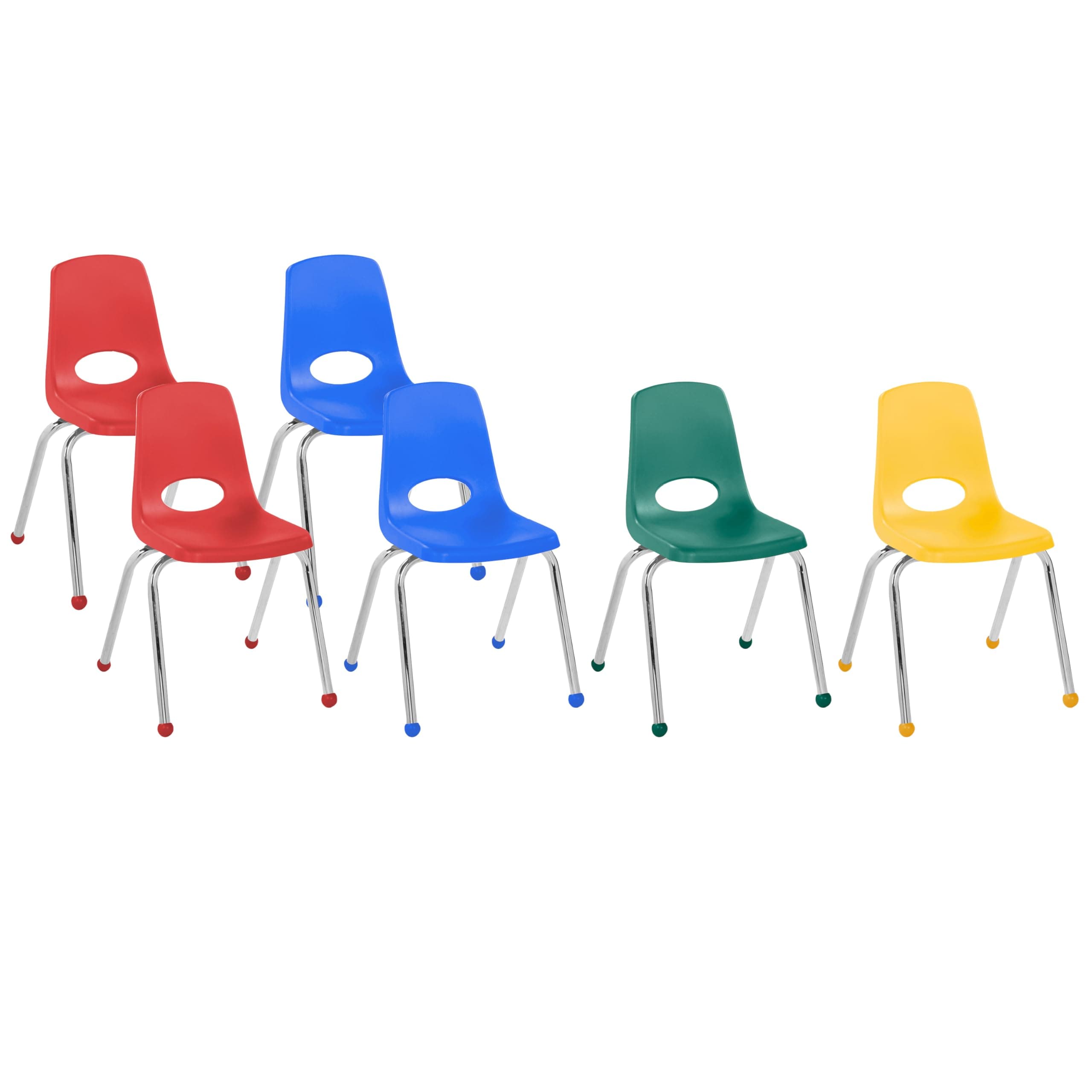 16" Stack Chair with Ball Glides, 6-Piece