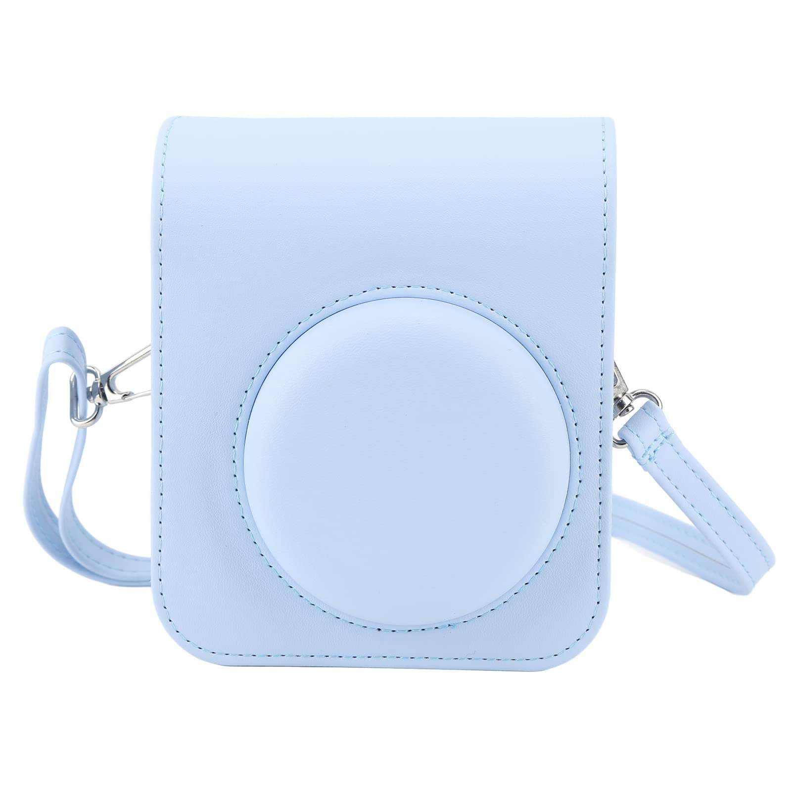 Instant Mini 12 Camera Protective Case for Mini 12 Camera, PU Leather Bag Cover with Adjustable and Removable Shoulder Strap (Hydrangea Blue)