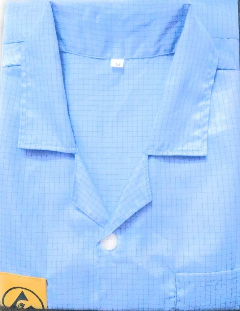 Printed Esd Safe Apron Lab Coat Jacket – Blue, Small Size, Anti-Static Protection for Lab Work and Electronics Practicality Style for Enhanced Workplace