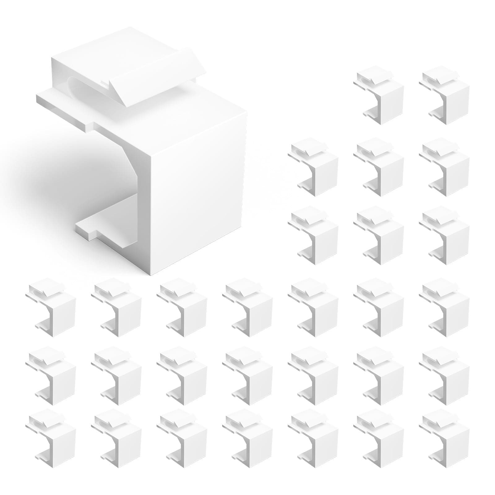 VCE 30-pack Blank KeystoneジャックInserts for Wallplate