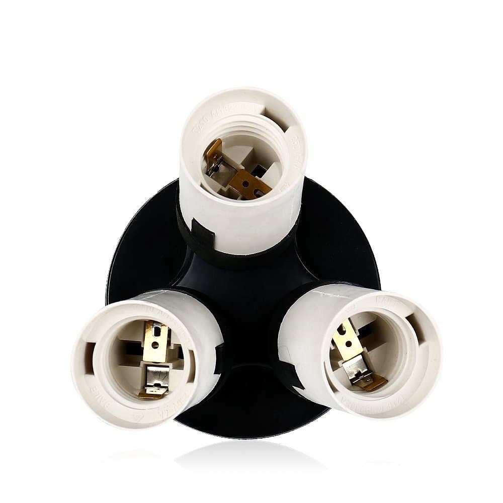 3 in 1 Socket Adapter Holder E27 Bulb Lamp Light Sockets Splitter for Photo Studio