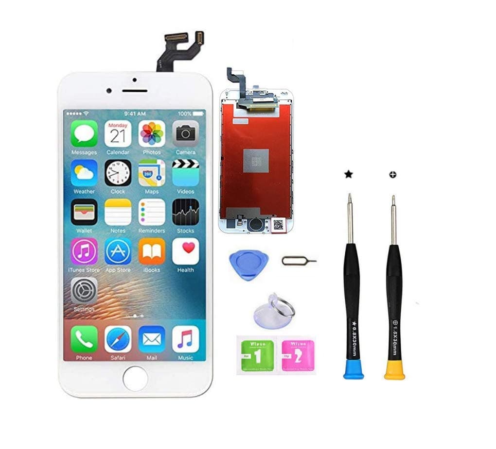 Premium Screen Replacement Compatible with iPhone 6S Plus Full Assembly -LCD Touch Digitizer Display Glass Assembly with Tools, Fit Compatible with iPhone 6S Plus (White)