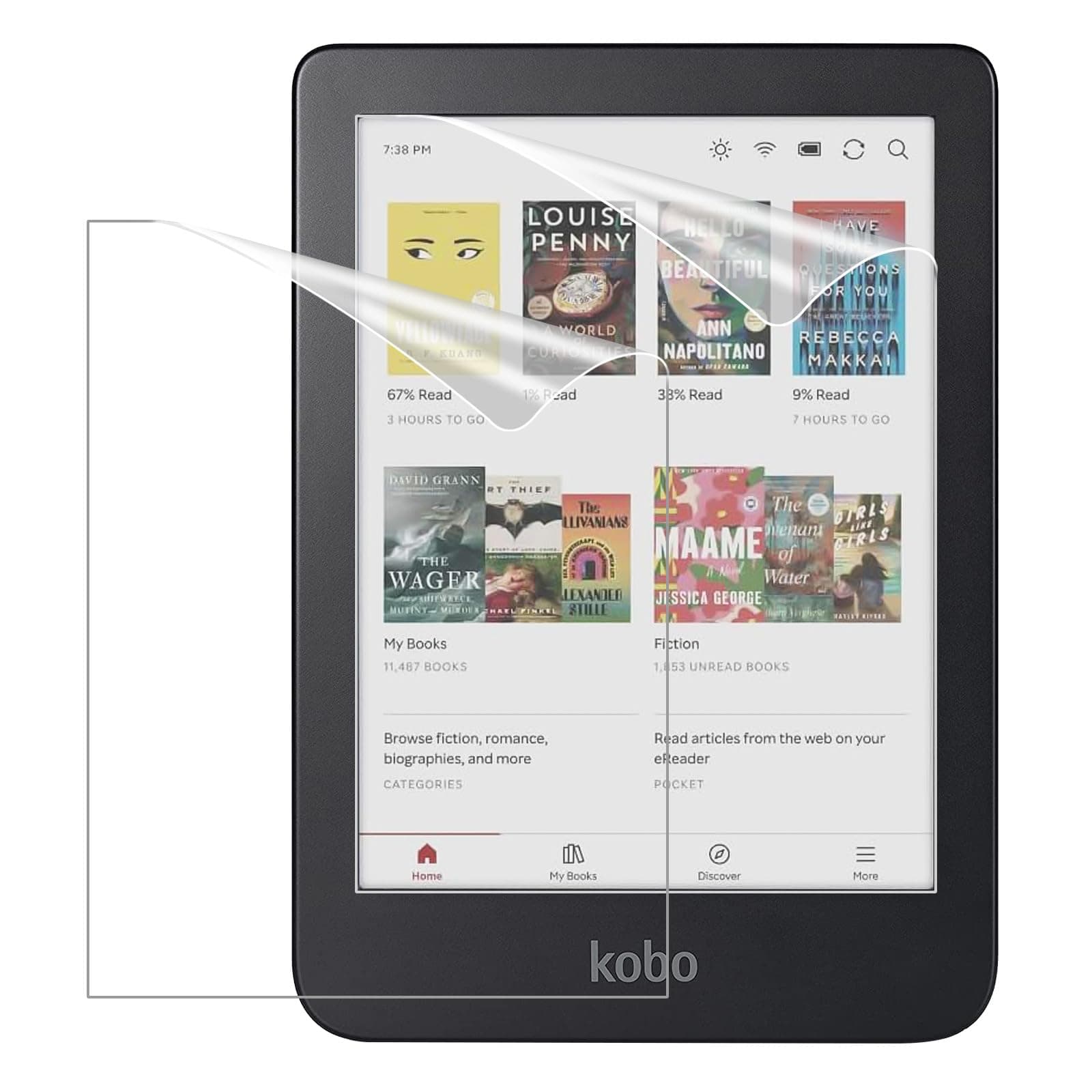 MoKo 2-Pack Screen Protector for Kobo Clara Colour 6" 2024/Kobo Clara BW 6" 2024/Kobo Clara 2E 6" 2022, Anti-Glare Premium PET Protective Film Full-Coverage Matte Screen Protector
