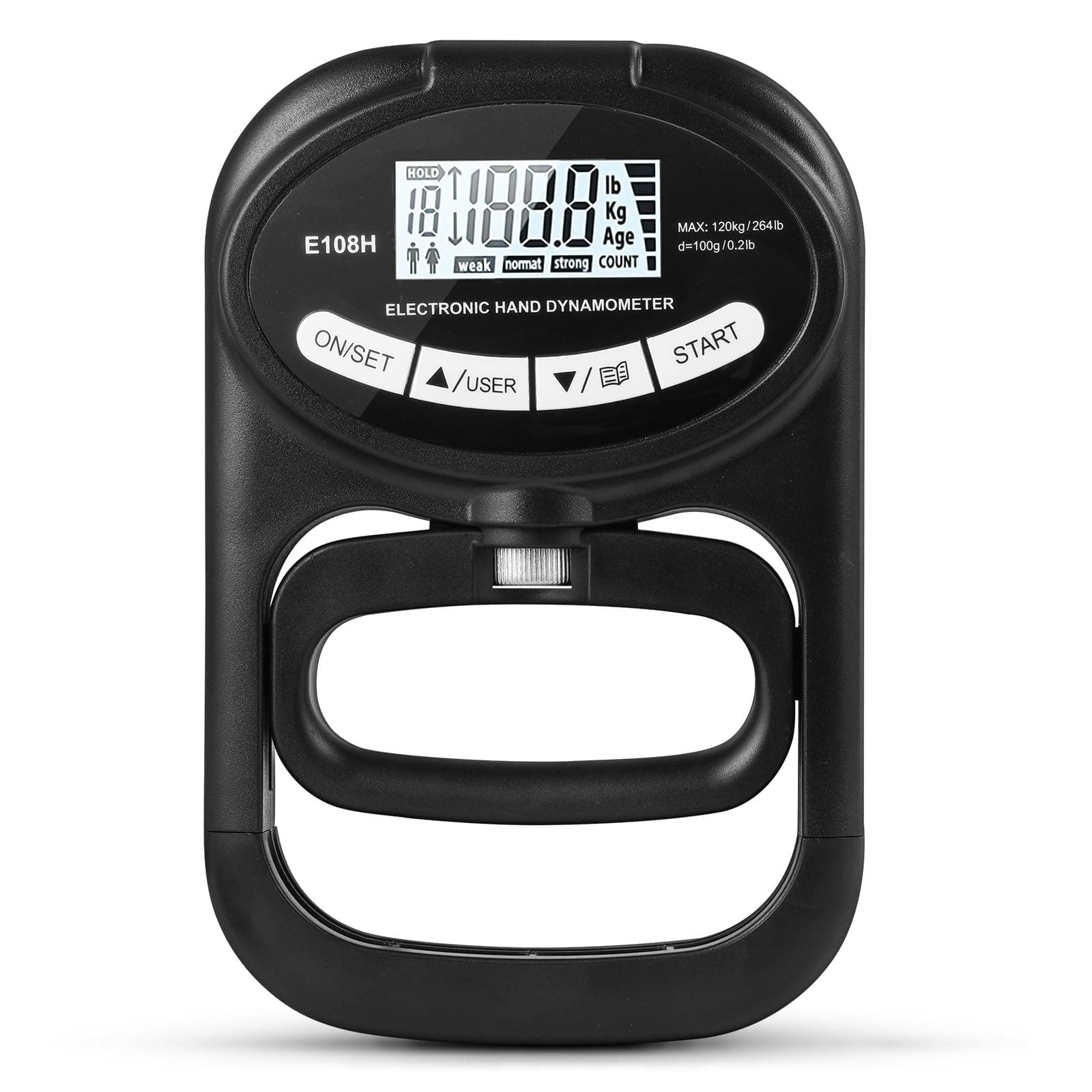 OSDUE Electronic Hand Dynamometer, Hand Dynamometer Grip Strength Trainer, Grip Strength Measurement Meter, Adjustable Hand Grip Dynamometer with LCD Display