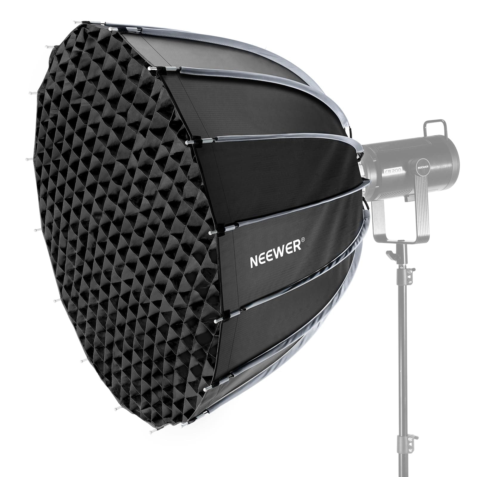 35.4"/90cm Parabolic Softbox Bowens Mount, Quick Release with Diffusers/Grid/Bag for Video Continuous Lighting CB60 CB200B MS60 MS150B Q4 Compatible with Godox Amaran 100x Aputure 600d, NS90P