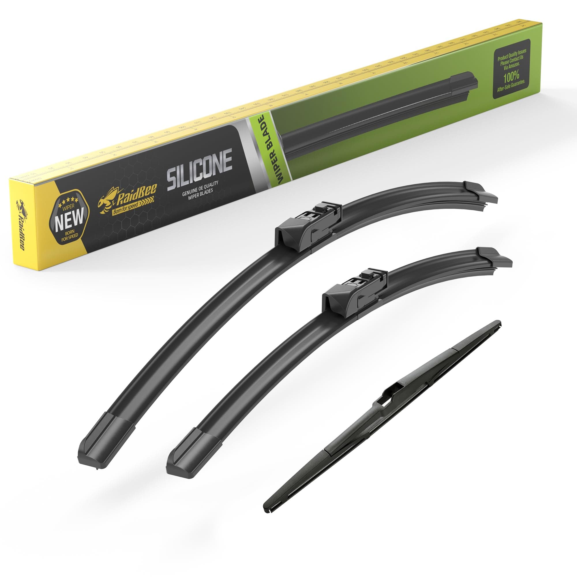 Raidbee® Silicone Windshield Wiper blades 3 pack Replacement for MAZDA CX5 CX9 CX-5 CX-9 2023 2022 2021 2020 2019 2018 2017 All-Season Silicone Windshield Wipers 24" 18" 14"