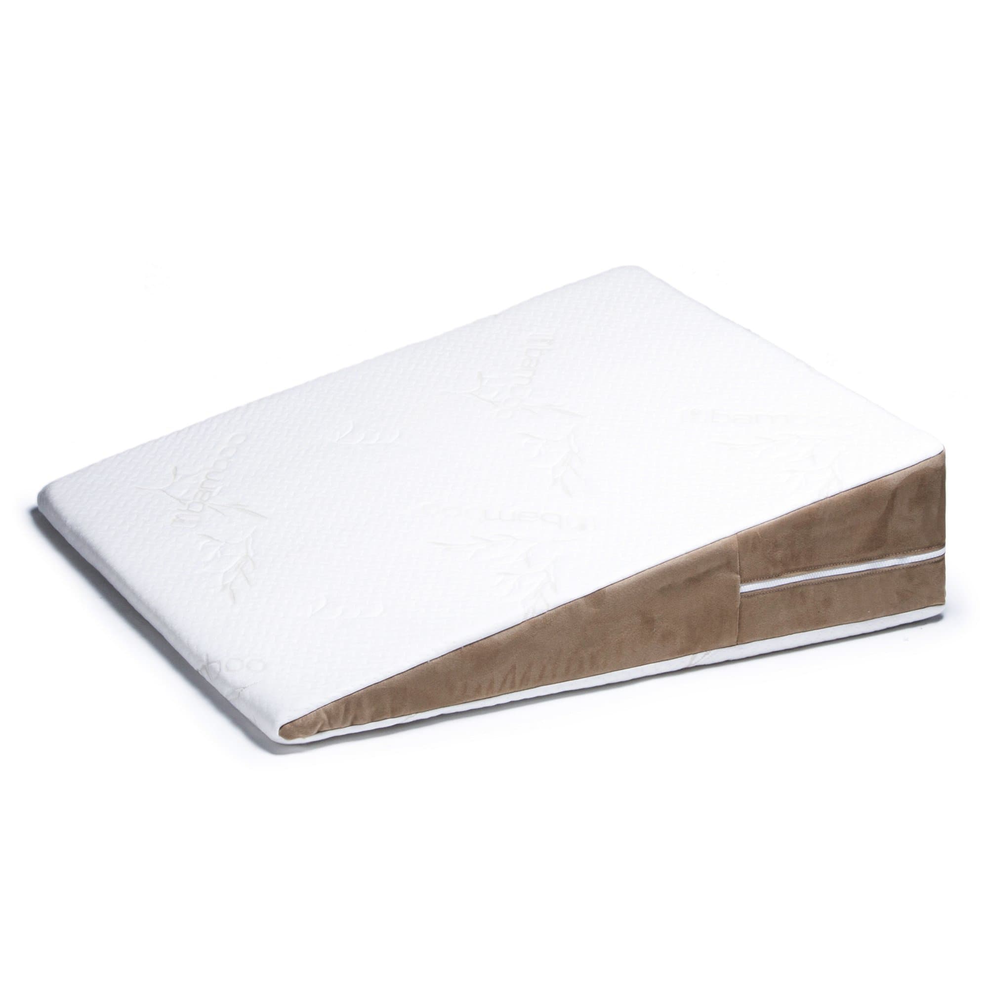 Bed Wedge Memory Foam Pillow with Cooling Tencel Cover, Half-Queen