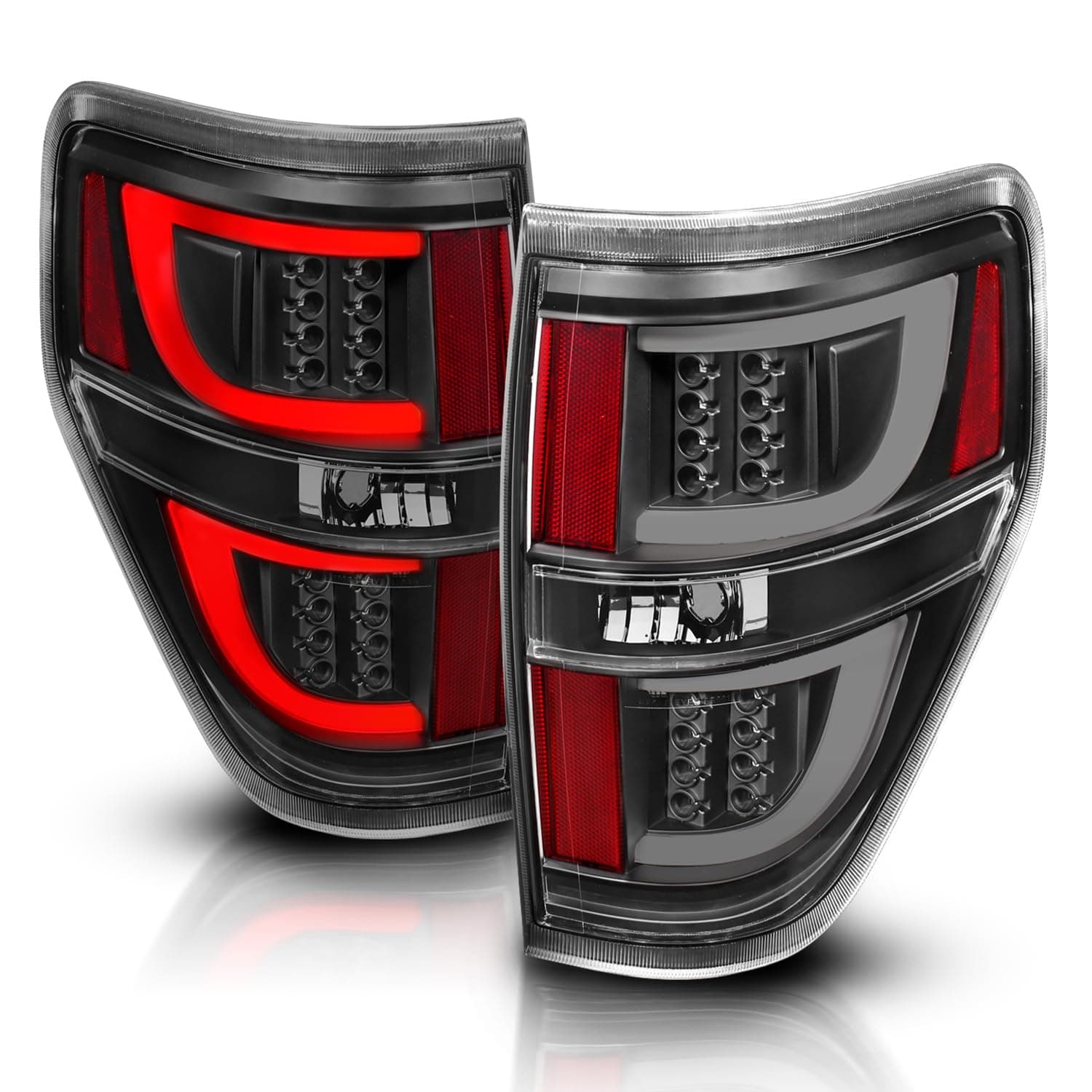 LED Light Bar Replacement Car Tail lights Set For 09-14 Ford F-150 - Passenger and Driver Side, Vehicle Light Assembly, Black