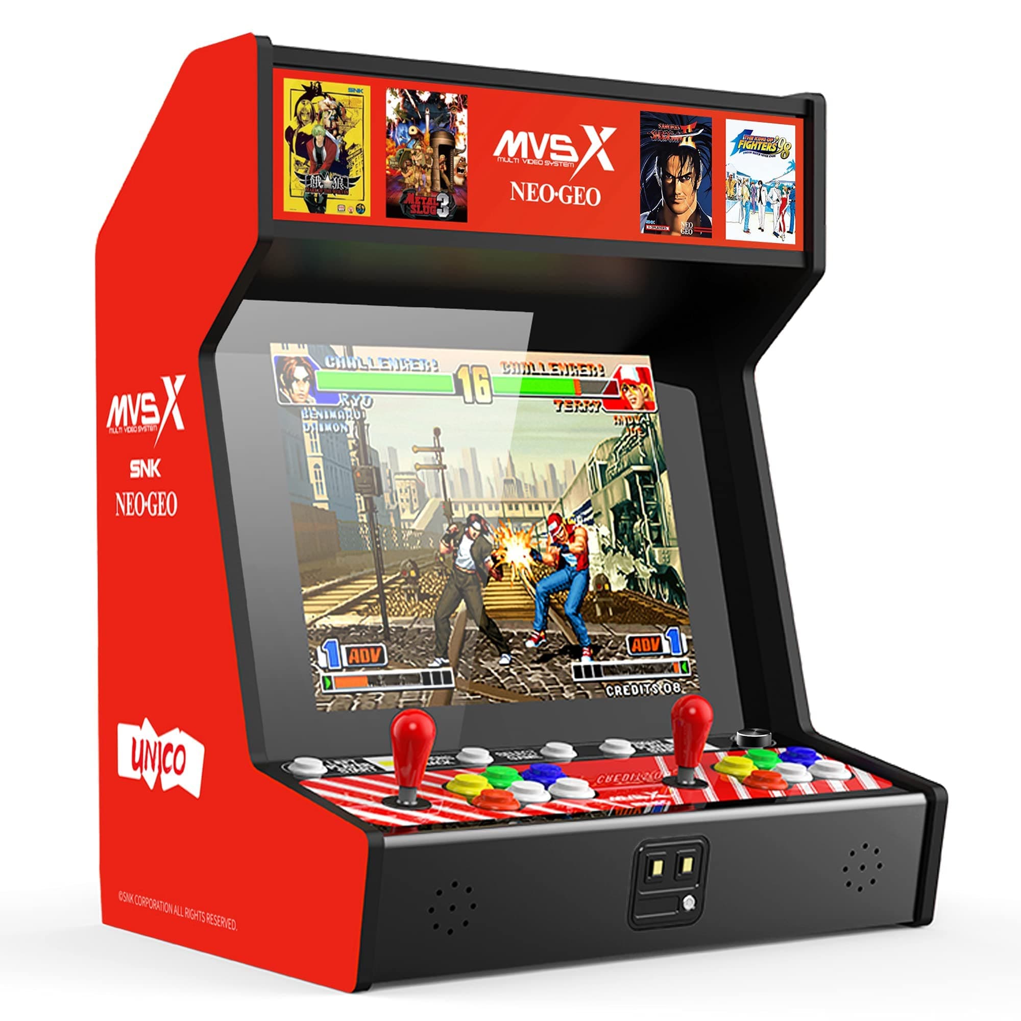 UNICO MVSX Home Arcade, Preloaded 50 SNK Licenced Retro Games, Support Two Players to Play Games Concurrently, Including The King of Fighters/Metal Slug and More