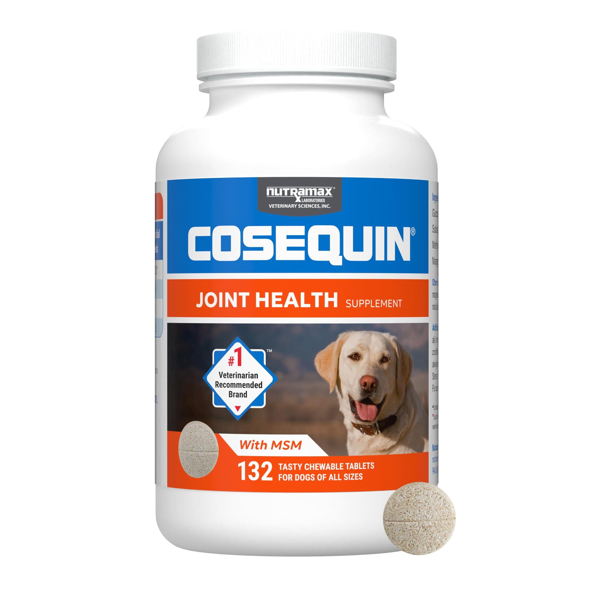 Cosequin Nutramax Laboratories Maximum Strength Joint Supplement Plus MSM - with Glucosamine and Chondroitin - for Dogs of