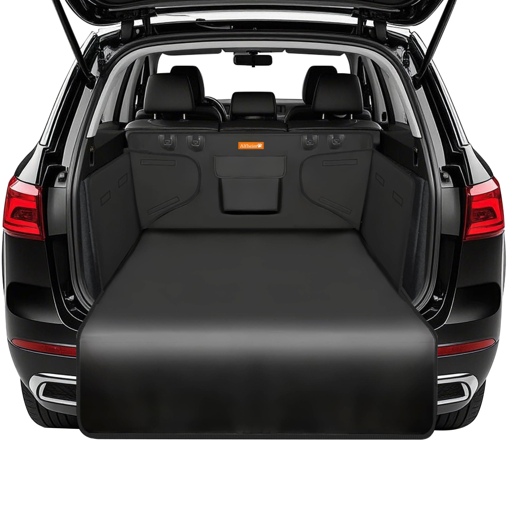 Car Boot Liner Protector - Nonslip Waterproof Pet Dog Back Seat Cover - Durable Washable Cargo Cover Mat Travel, Universal for Medium Small Car Truck SUV (Black)