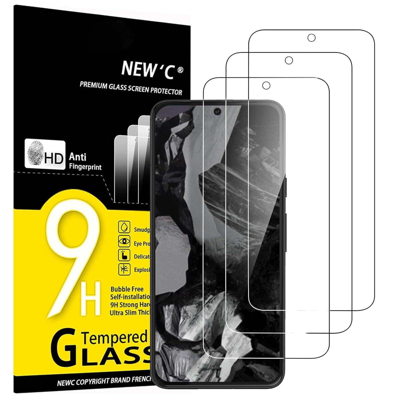 3 Pack Designed for Google Pixel 8A Screen Protector Tempered Glass,Case Friendly Scratch-proof, Bubble Free, Ultra Resistant