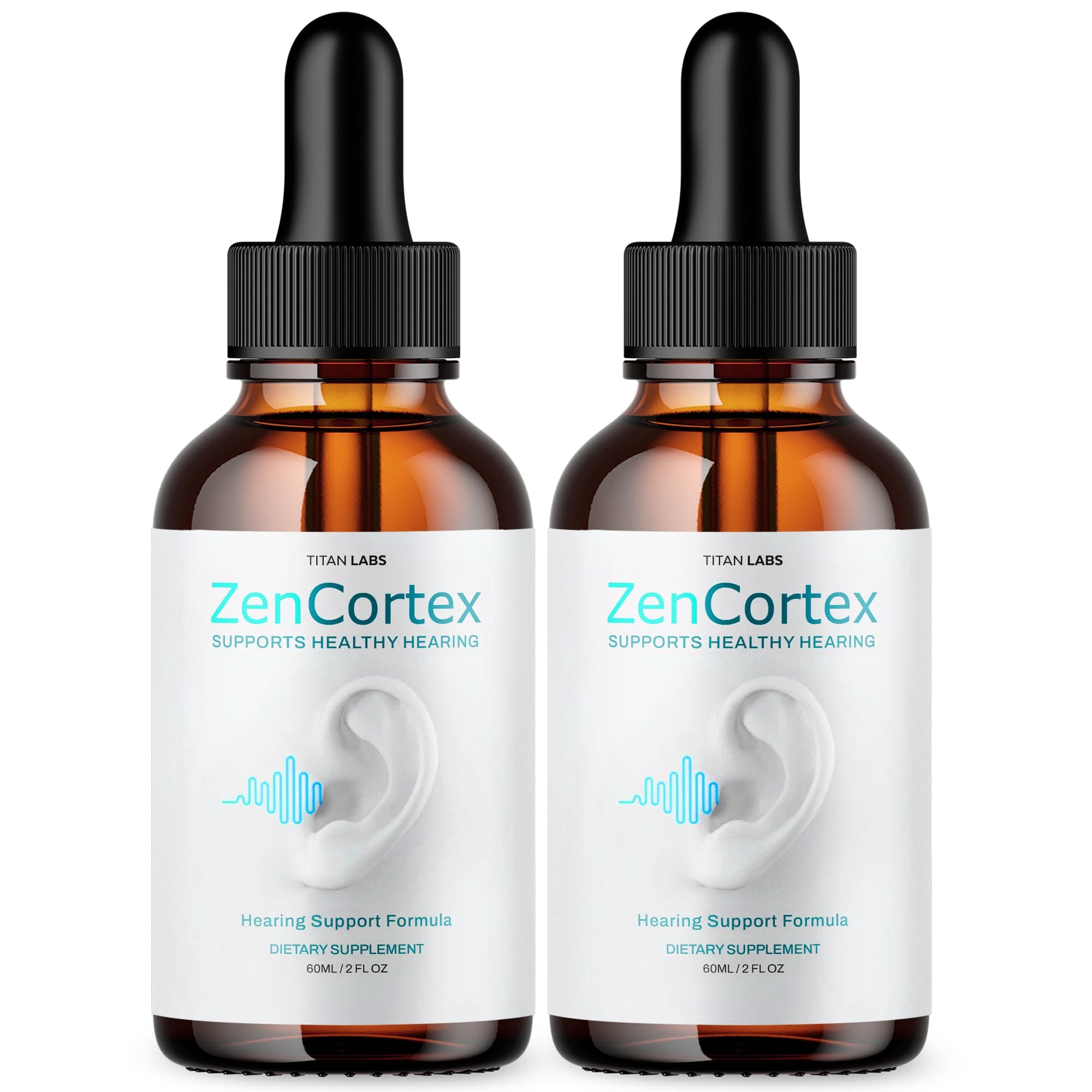 (2 Pack) ZenCortex - Zen Cortex Ear Drops, ZenCortex for Tinnitus Advanced Formula Supplement, Zen Cortex All Natural Hearing Support Formula Supplement for Ear Relief Vegan Ingredients (60 Servings)