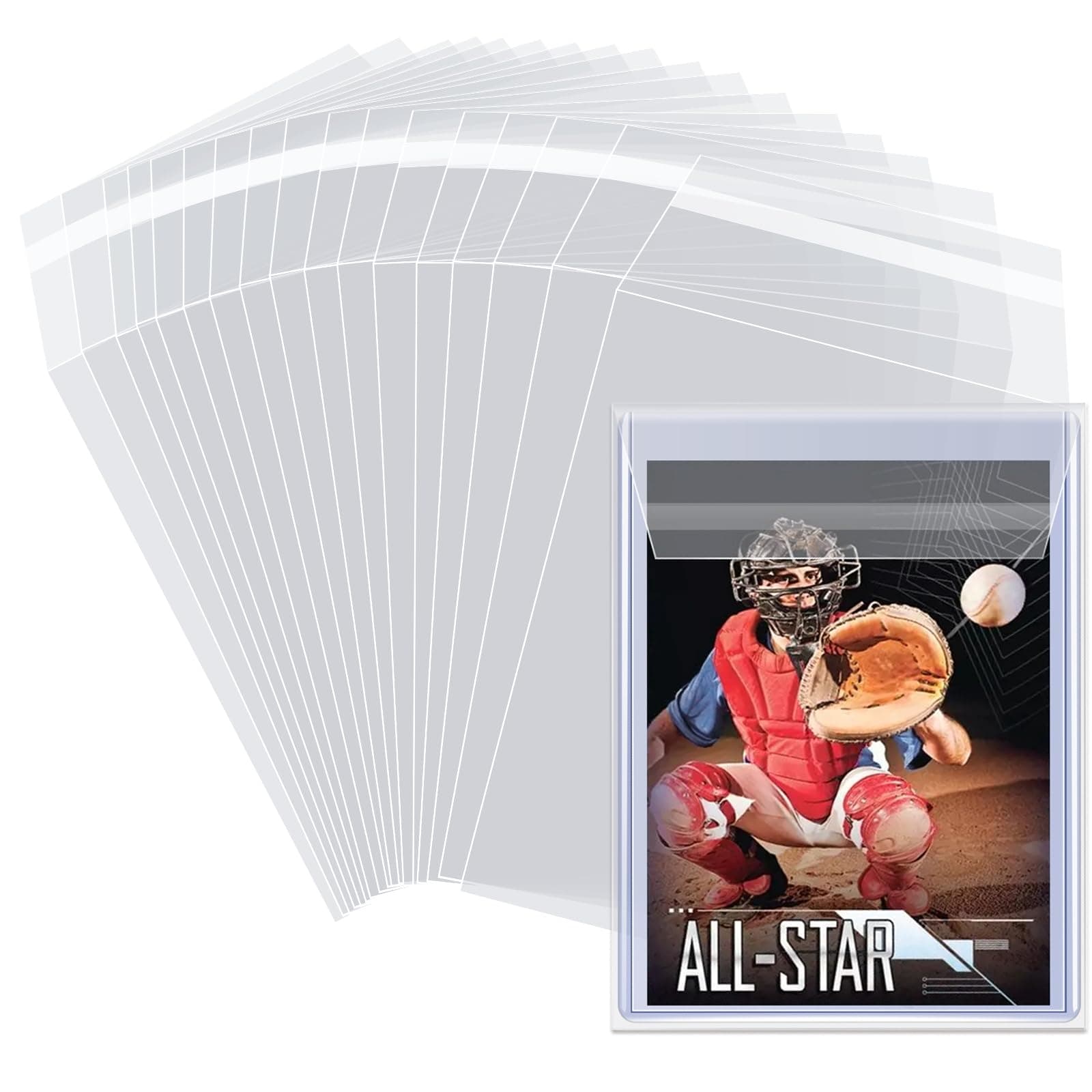 Top Loader Sleeves 100 Pack, Penny Sleeves for Top Loaders Trading Card