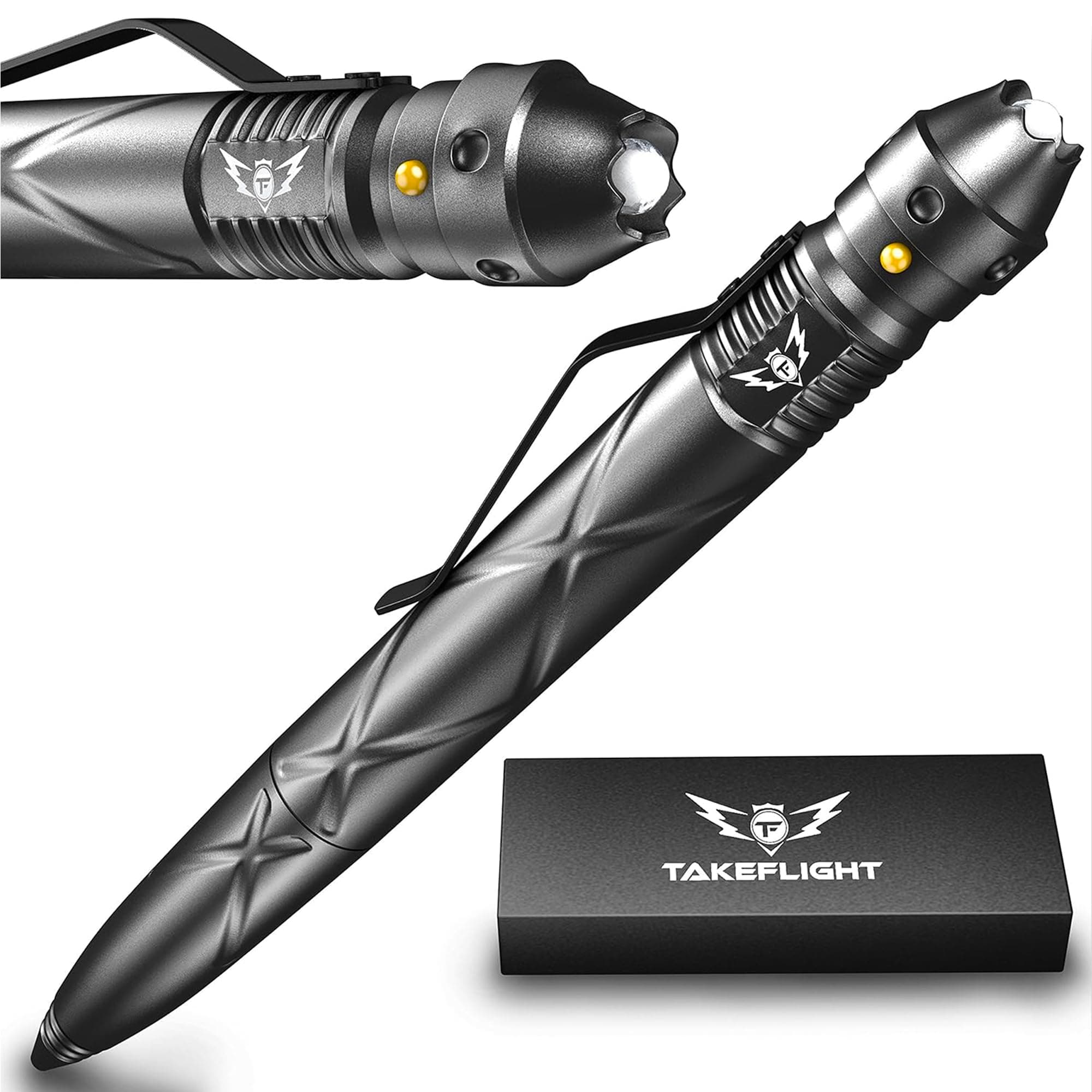 Tactical Pen Multi-Tool - Self Defense, EDC LED Flashlight & Pen - Ideal for Military & Outdoor Survival Gear - Ultimate Gift for Him - Unique Pen Gift for Brother or Dad