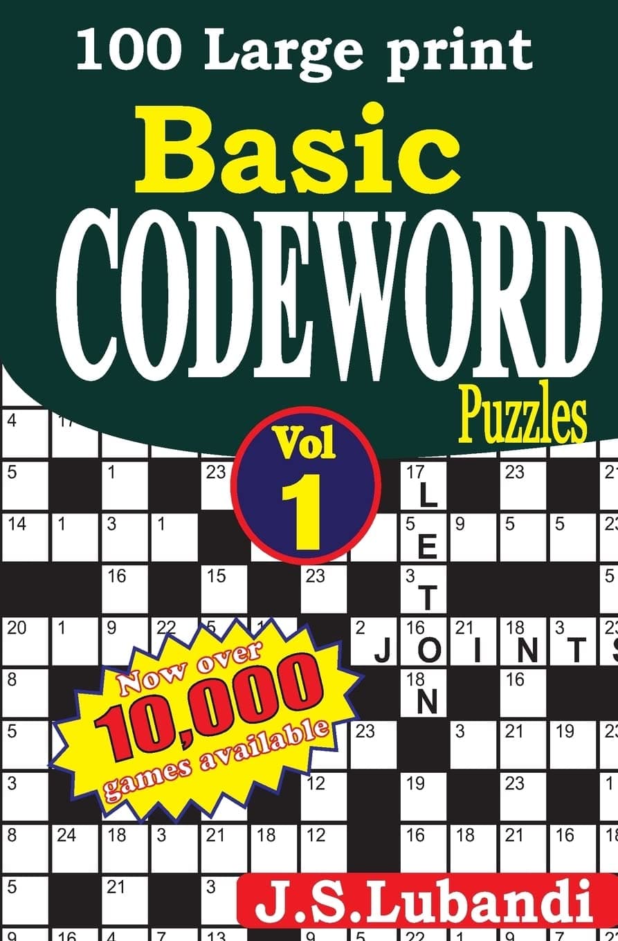 100 Large print Basic Codeword puzzles (Brain Game Series: Easy Code Word)