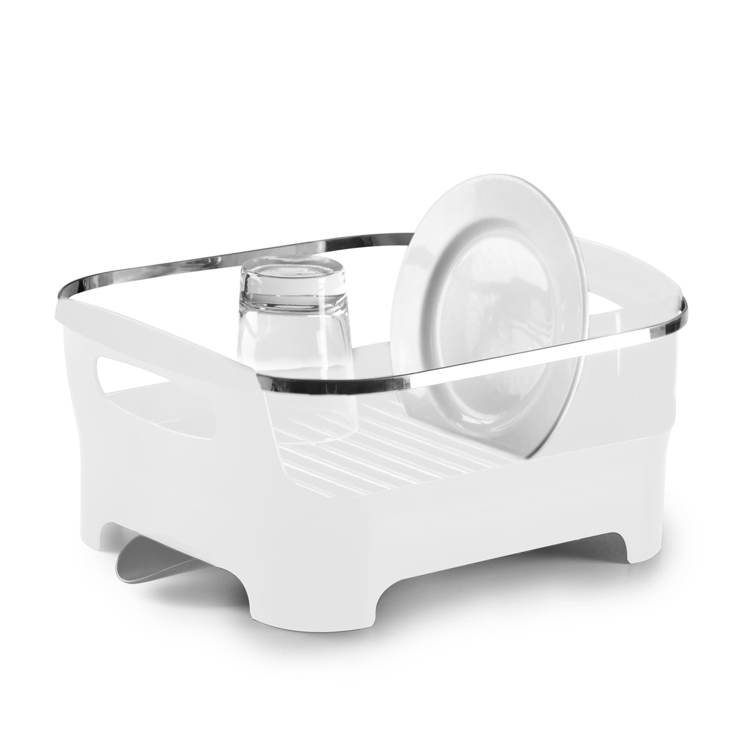 Umbra Basin Dish Drying Rack, White