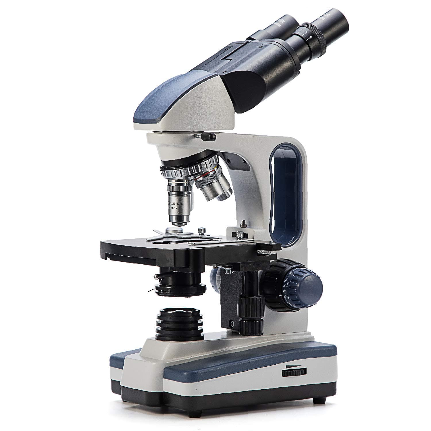 Swift Binocular Microscope SW350B for Adults,40X-2500X,Wide-field 10X and 25X Eyepieces, LED Illumination, Abbe Condenser, Double-Layer Mechanical Stage
