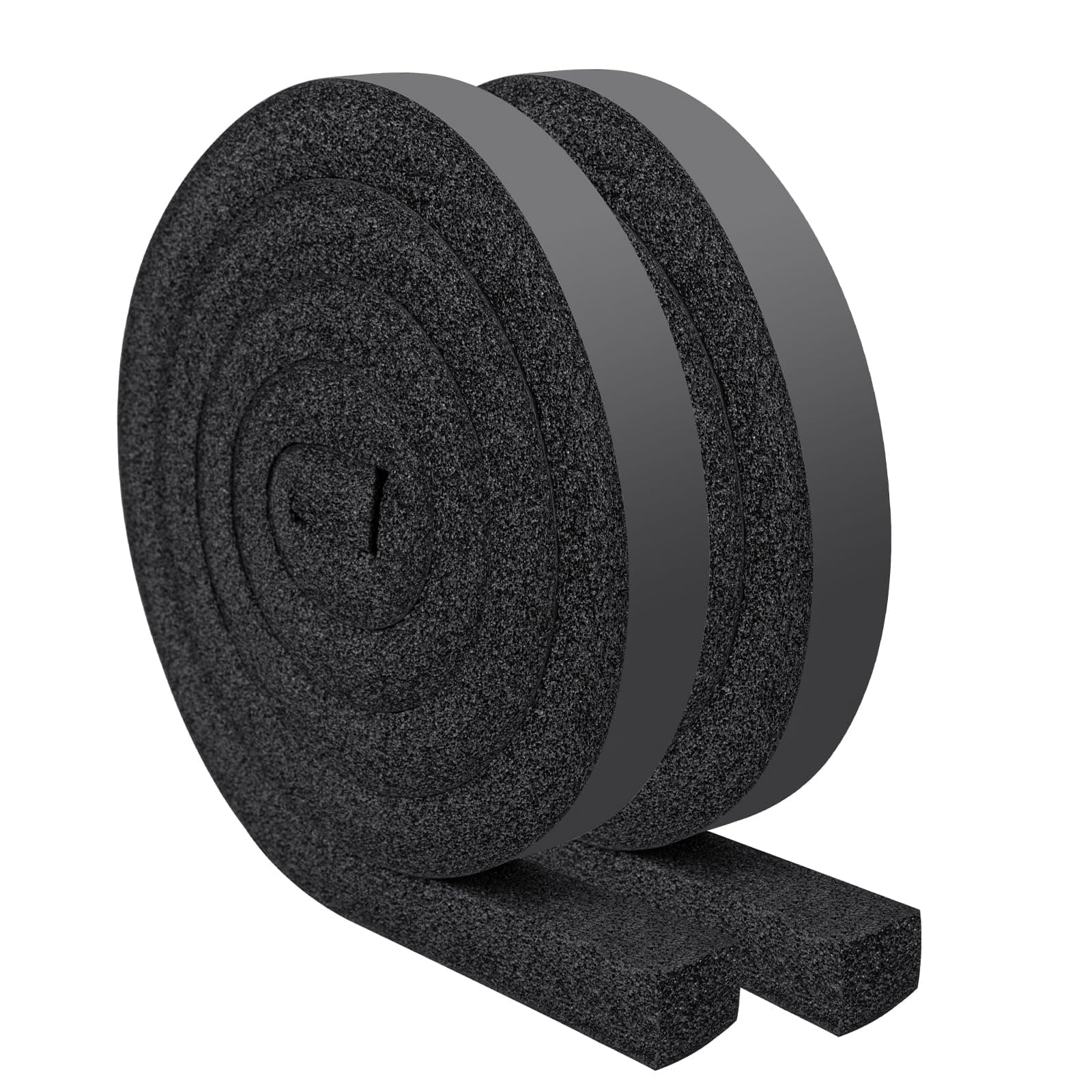 Air Conditioner Window Seal Kit - 1"x1" High Resilience Foam Weather Stripping Insulation Strip for AC, Noise Reducing, Air Leak Proof, No Glue, 13Ft Long (6.5Ft x 2 Rolls, Black)