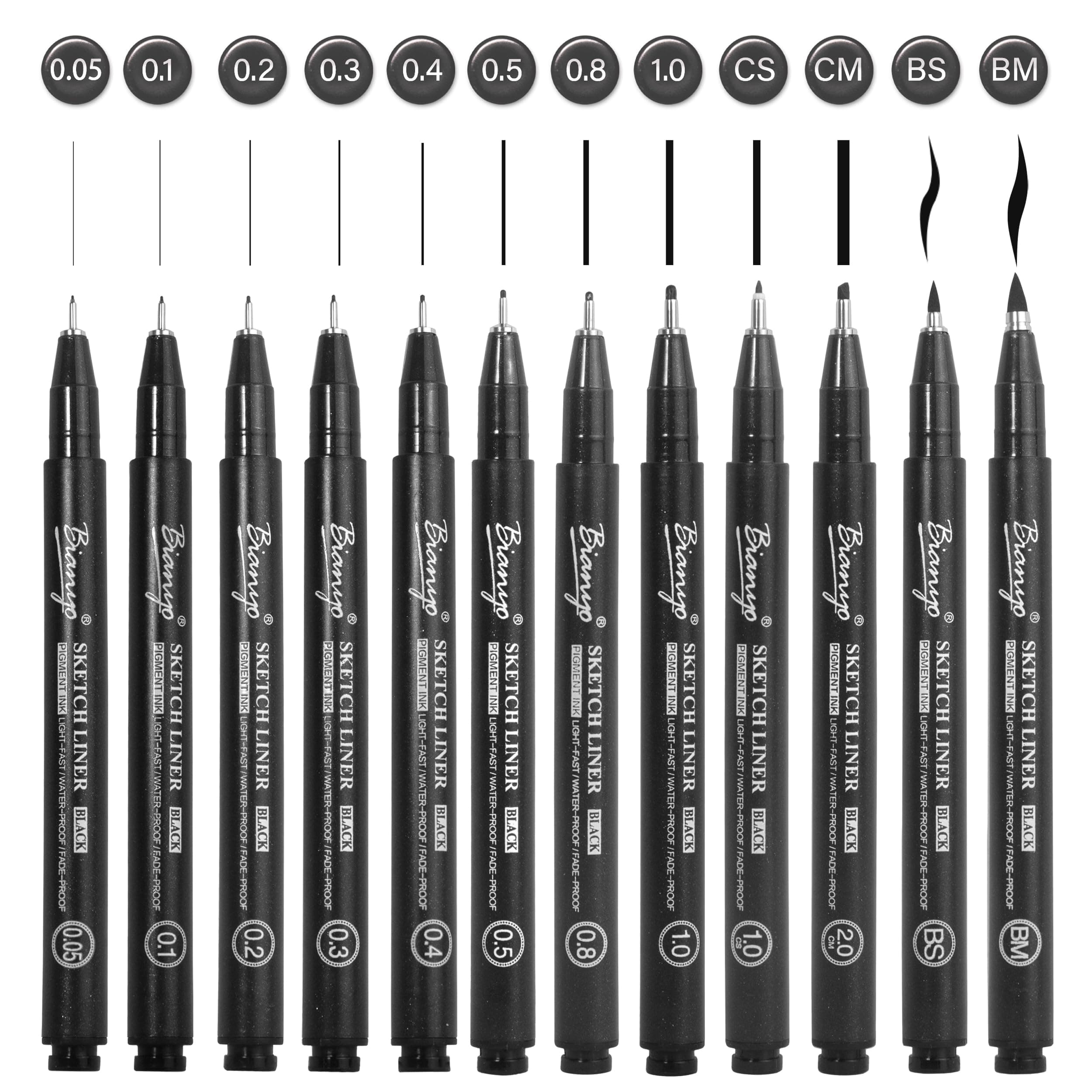 12 Pcs Black Liners