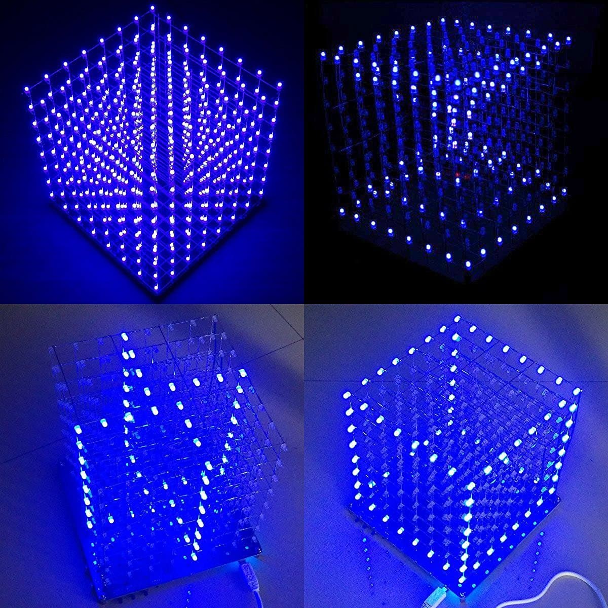 8x8x8 Led Cube kit (Blue) Microcontroller by HYGO FIVE
