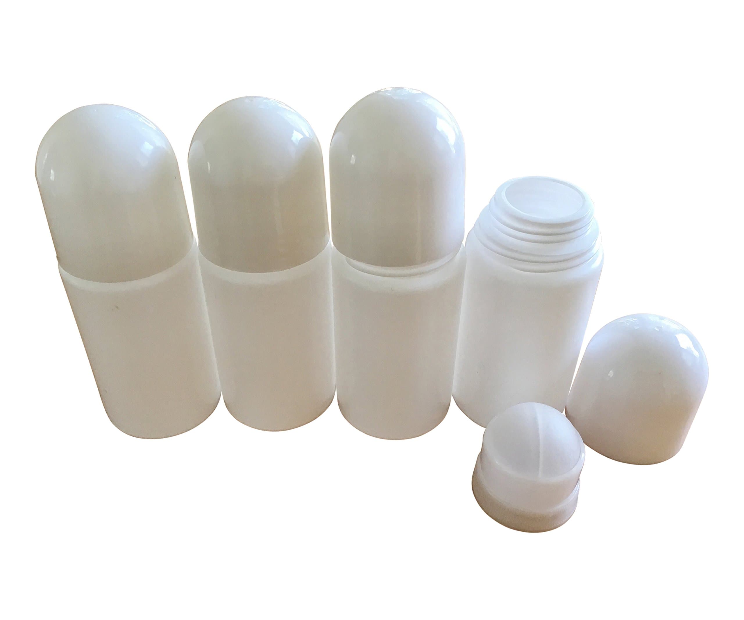 MagicHappens Empty Refillable Roll On Bottles – Recyclable 50ml Leak-Proof DIY Deodorant Containers with Plastic Roller Ball, 4pc Set