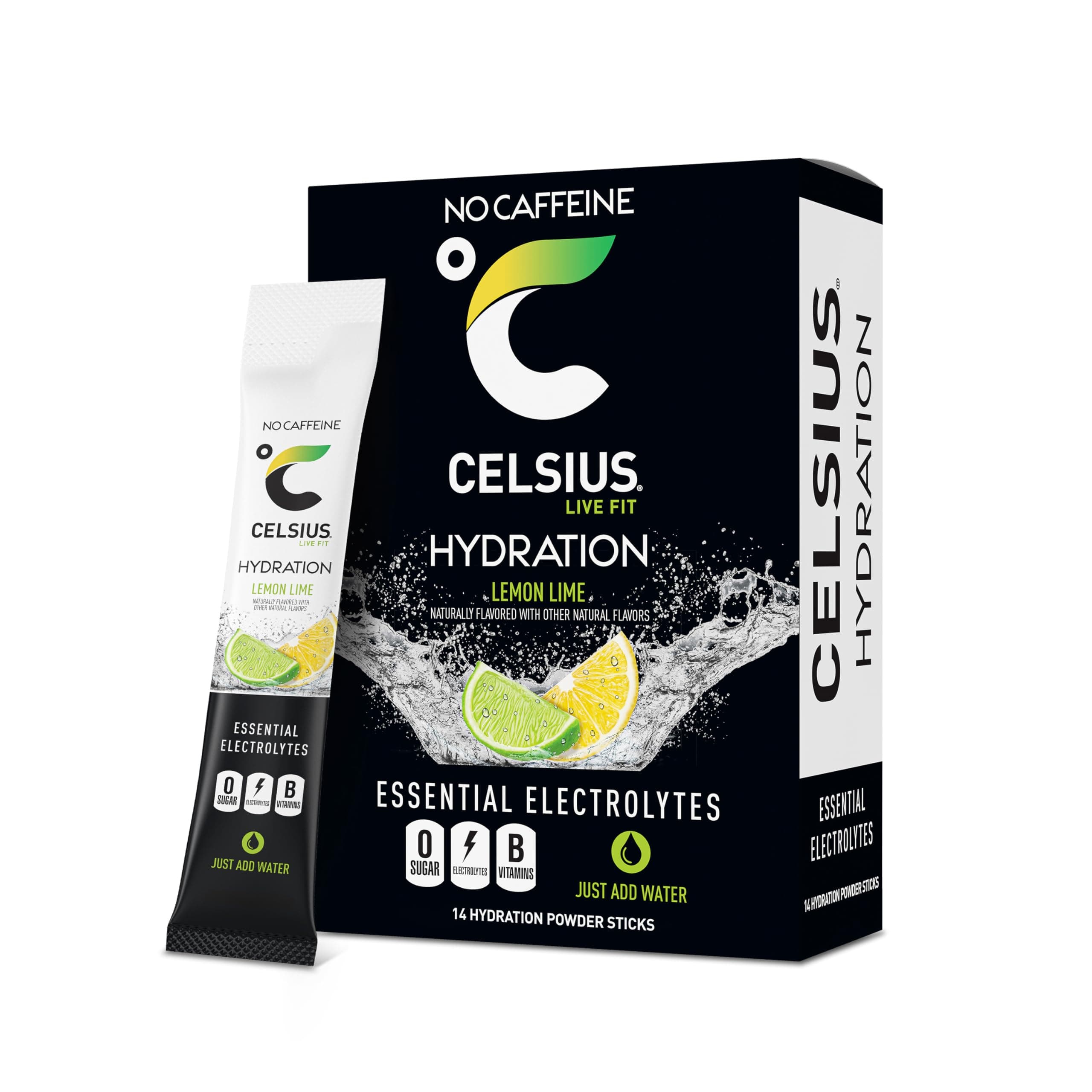 CELSIUS Hydration™ Lemon Lime Flavor, Essential Electrolyte Hydration Packets (Pack of 14)