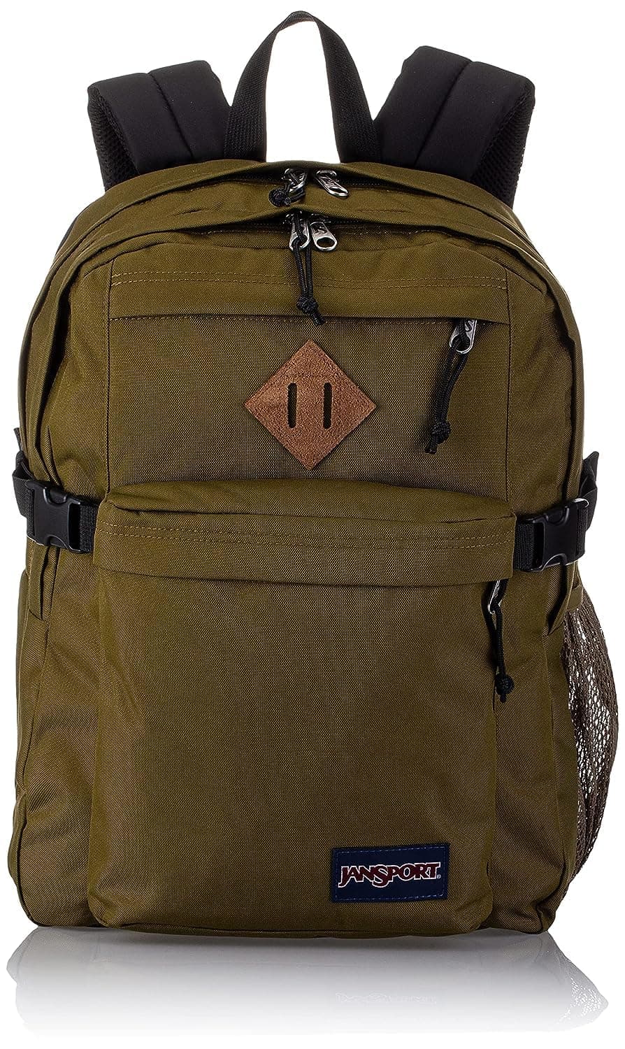 JanSport Main Campus Backpack - Travel or Work backpack w 15-Inch Laptop Sleeve and Dual Water Bottle Pockets, Army Green