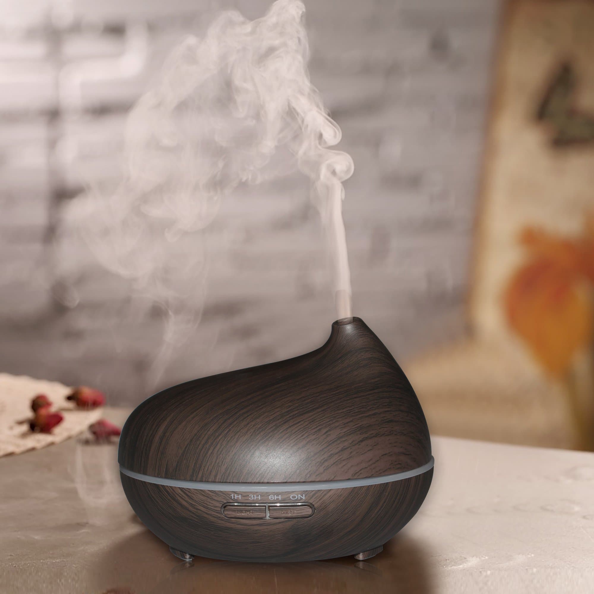 Ultrasonic Aroma Diffuser, EUPH 300ml Essential Oil Diffuser Wood Grain Home Decor, Cool Mist Humidifier Air Purifier for Home, Office, Baby Room, Living Room, Yoga, Spa, Study, Hotel