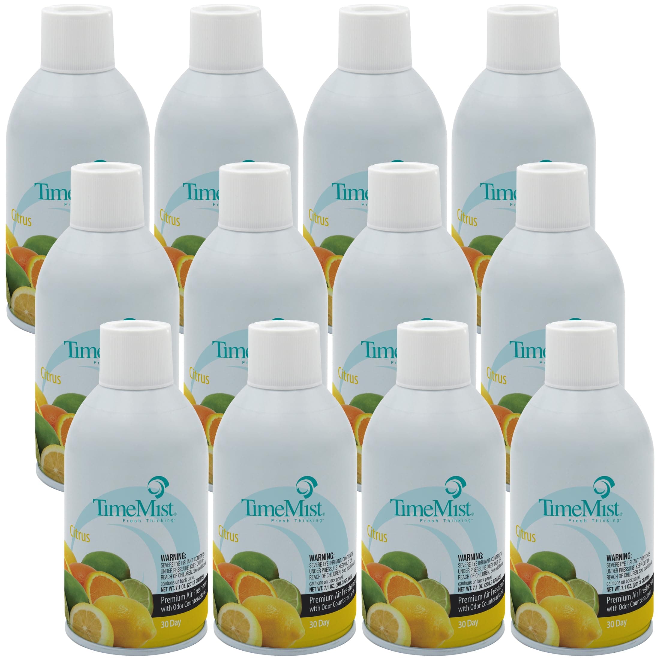 TimeMist Premium Metered Air Freshener Refills - Citrus Scent - 7.1 oz (Case of 12) 1042781 - Lasts Up To 30 Days and Neutralizes Tough Unwanted Odors