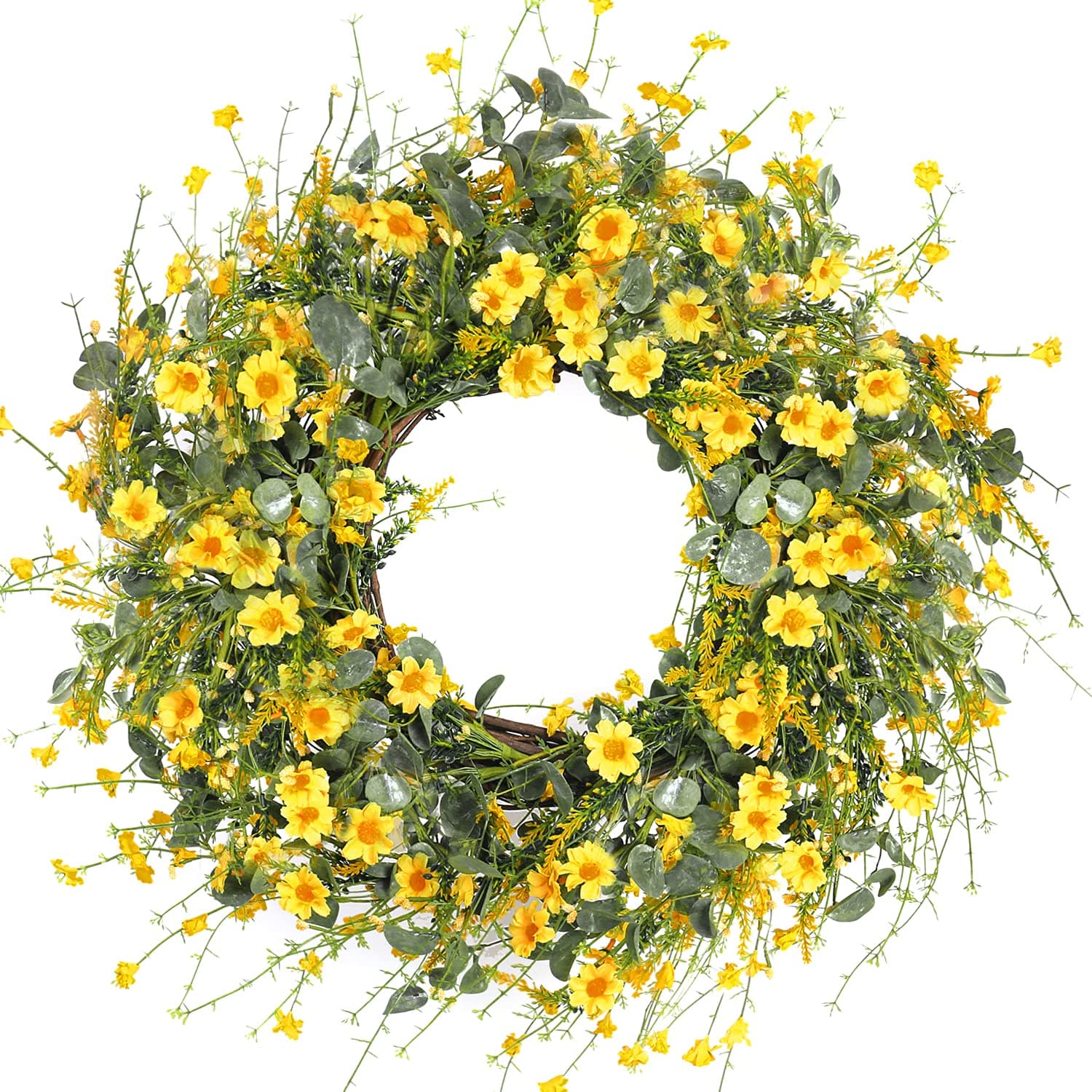 Artificial Yellow Daisy Wreath 24''