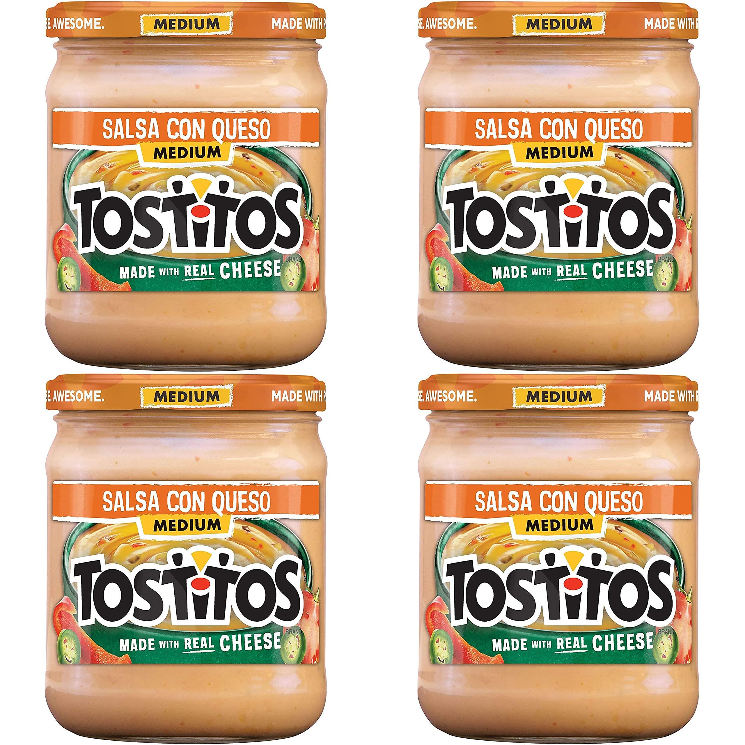 Tostitos Dips, Medium Con Queso Dip, 15 oz Pack of 4