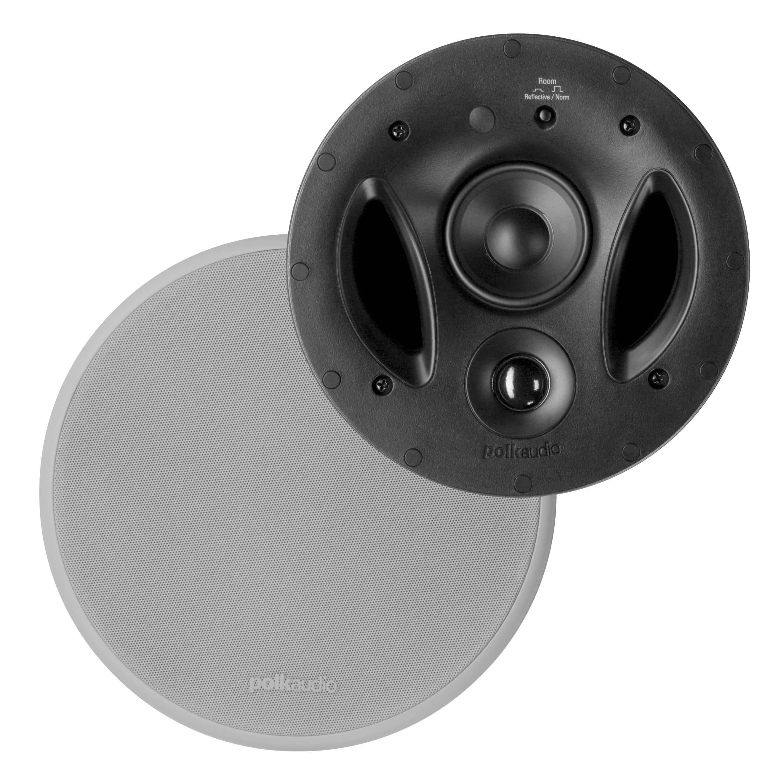 70-RT 3-Way In-Ceiling Speaker (2.5” Driver, 7” Sub) - The Vanishing Series | Power Port | Paintable Grille | Dual Band-Pass Bass Ports White
